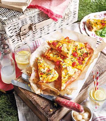 Ploughman's frittata slice