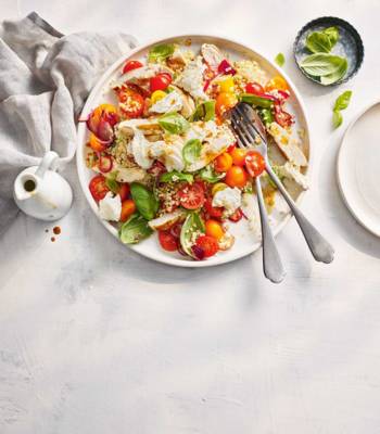 Chicken caprese grain bowl