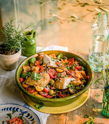 Roasted chicken, summer tomato and basil panzanella