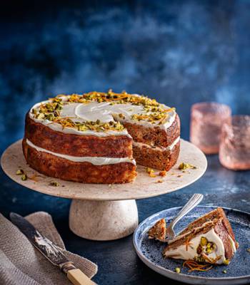Lighter carrot cake with Greek yogurt icing