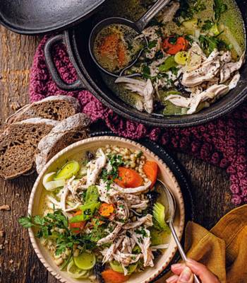 Cock-a-leekie soup