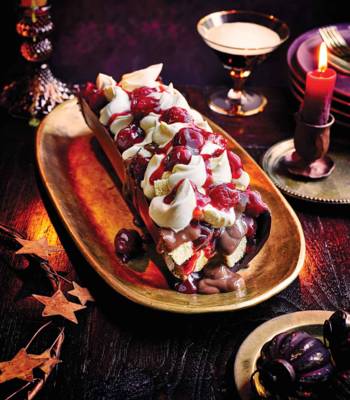 Black Forest yule log trifle