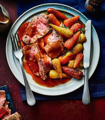Roast beef with smoked garlic butter