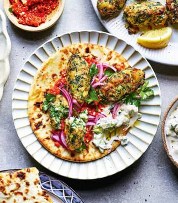 Fish kebabs with preserved lemons