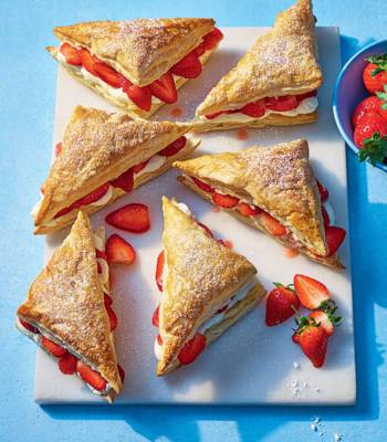 Strawberries and cream puffs
