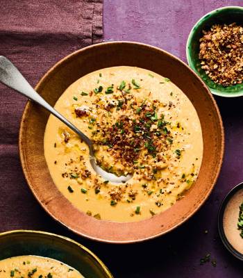 Creamy chestnut and roast veg soup
