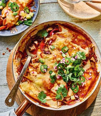 All-in-one chicken enchiladas