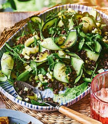 Lemony courgette and lentil salad