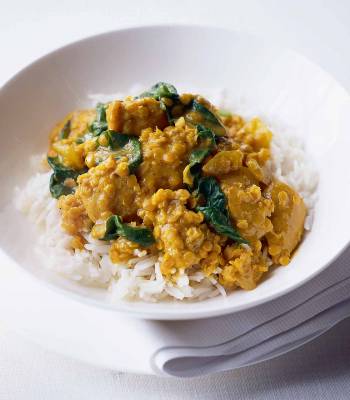 Quick chicken and lentil curry