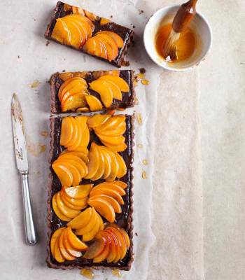 Apricot and bitter chocolate tart