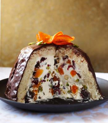 Cheat’s Christmas ice-cream bombe  