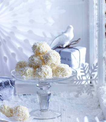 White chocolate and coconut truffles