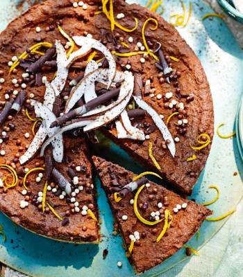 Chocolate, coconut and orange torte