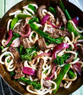Beef and udon stir-fry 