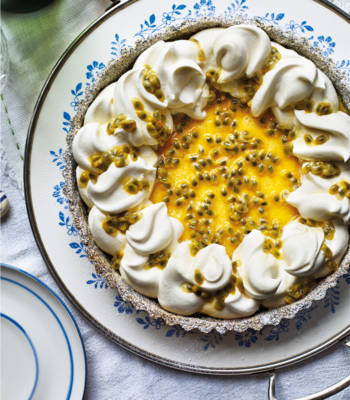 Poppy seed, passion fruit and lemon tart