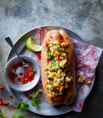 Mexican streetcorn hot dogs