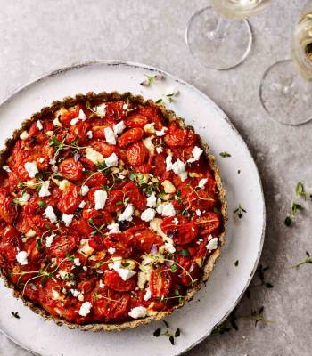 Tomato and feta tart with poppy seed pastry