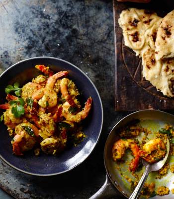 Coconut fried prawns