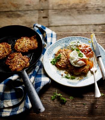 Indian-spiced celeriac rosti with herb yogurt