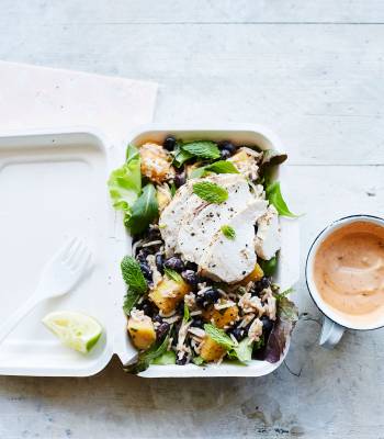 Chicken and mango chipotle rice bowl