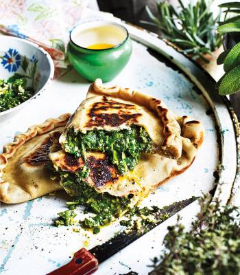 Herb-stuffed flatbreads