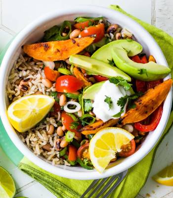 Mexican sweet potato rice bowls