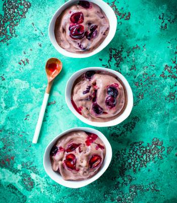 Chocolate and cherry vegan 'nice cream'