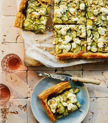 Courgette and goats' cheese tart