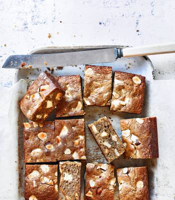Mocha and Brazil nut blondies  