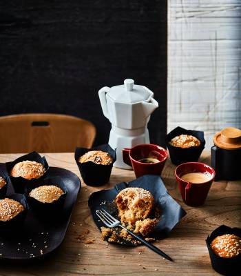 Tahini and date muffins