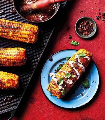 Sweet and sour-glazed BBQ corn