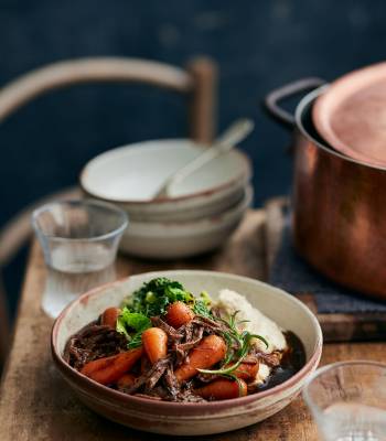 Batch cook honey-balsamic beef brisket