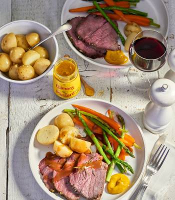 Colman's herb and mustard crusted roast beef