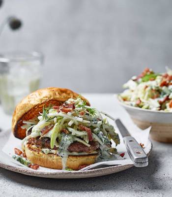Blue cheese, celeriac and bacon slaw