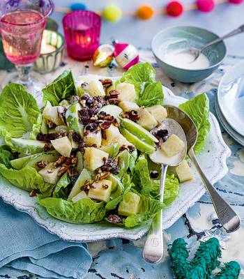 Crunchy apple fruit and nut salad