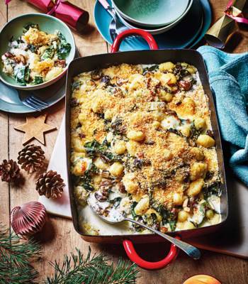 Chard and chestnut gnocchi bake