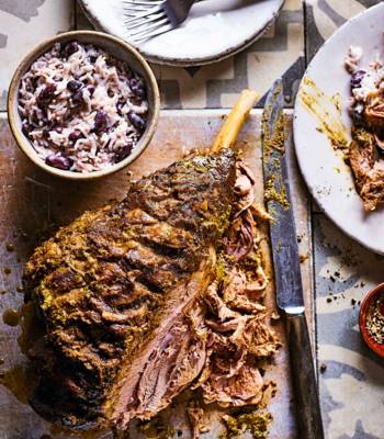Spiced roast lamb leg