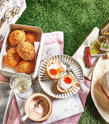 Prawn cocktail Scotch eggs