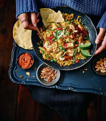 Curried turkey fried rice