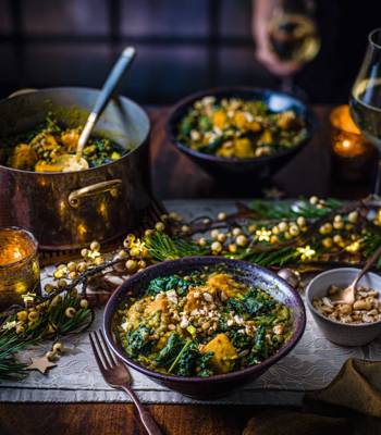 Sweet potato, coconut and lentil stew
