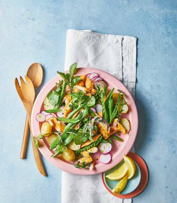 Warm kipper and potato salad