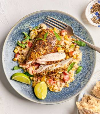One-pan creamy turkey and charred corn