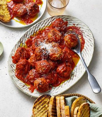 Pork, 'nduja and goat's cheese meatballs