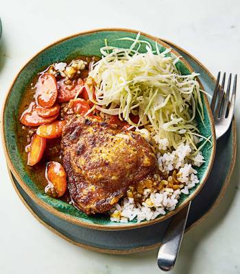 Roast chicken with Japanese-style curry sauce