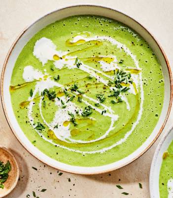 Cucumber and pea gazpacho