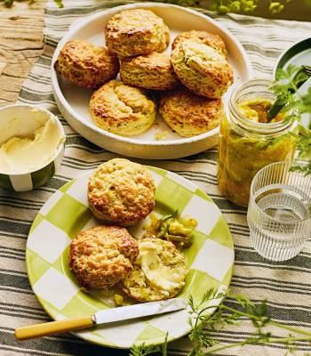 Cheese and piccalilli scones