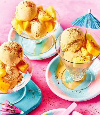 Tropical fruit and Tajín vegan ice cream