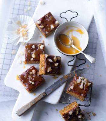 Salted caramel and ginger traybake