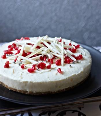 Double ginger and white chocolate cheesecake