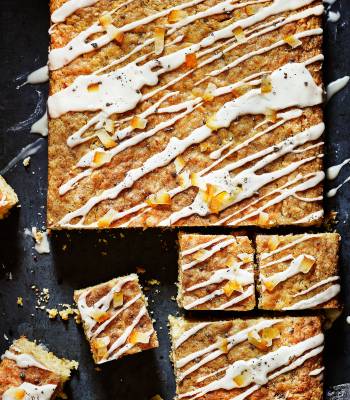 Orange and cardamom traybake